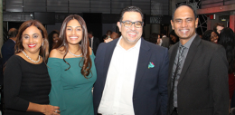 Munisha Basiram in the centre with alumnus and neighbour Deepak Soni, who encouraged her to pursue the BPA at York, along with Munisha’s parents on each side of the picture